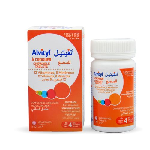 Vitamines Alvityl A Croquer 20 Comprimés
