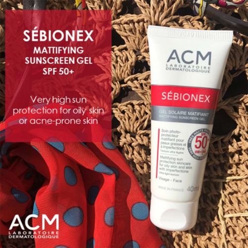 Gel Solaire Acm Sebionex Matifiant Spf 50+ 40 ML