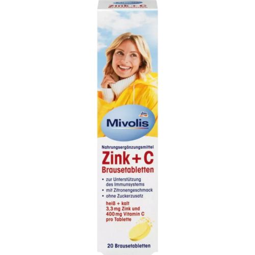 Vitamines Mivolis Zinc + C 82 G 20 Comprimés Effervescents