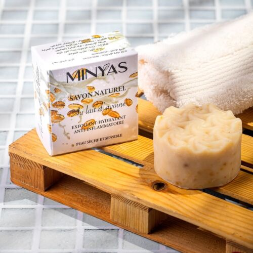 Savon Minyas Naturel Au Lait D’avoine Spécialement Pour Les Peaux Sèches Et Sensibles 90 G