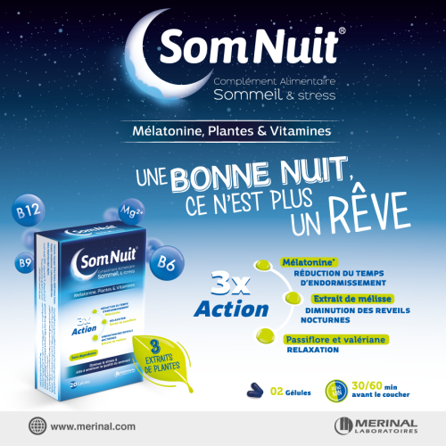 Complément Merinal Somnuit Sommeil Et Stress 20 Gélules
