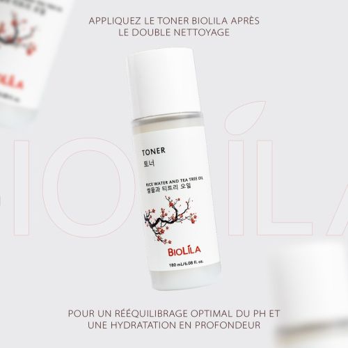 Toner Biolila Eau De Riz Et Huile D’arbre À Thé 180 ML