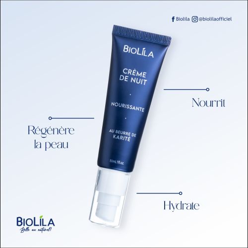 Creme De Nuit Biolila Nourissante Au Beurre De Karité 50 ML