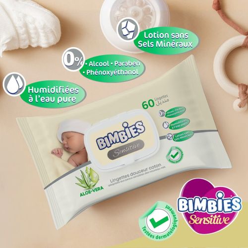 Lingette Bimbies Sensitive 60 Unité
