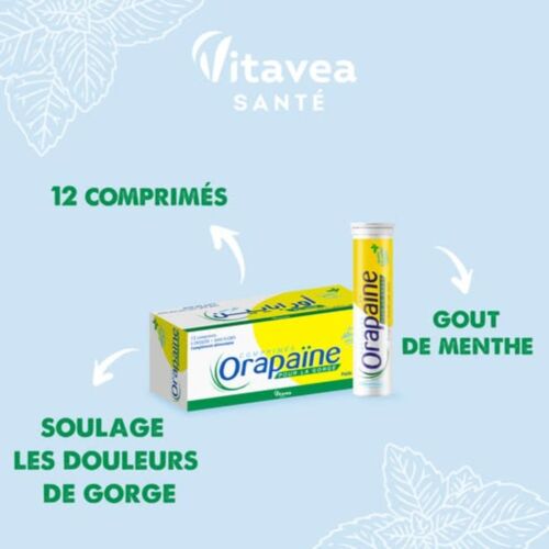 Complément Vitavea Sante Orapaïne Pour La Gorge Arôme Menthe 12 Comprimés