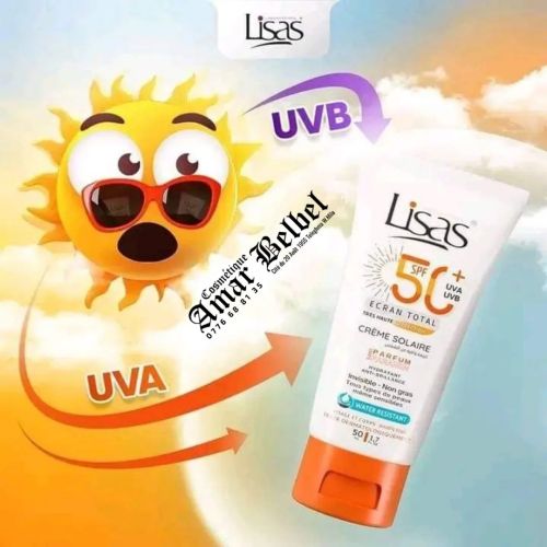 Creme Solaire Lisas Spf50+ Tous Types De Peaux 50 ML