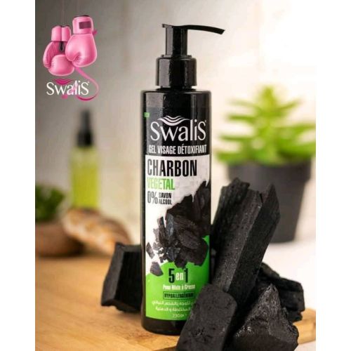 Gel Swalis Visage Charbon 5en1 230 ML