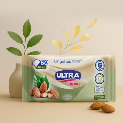 Lingette Ultra Baby Amande 72 Unité - AMANDE