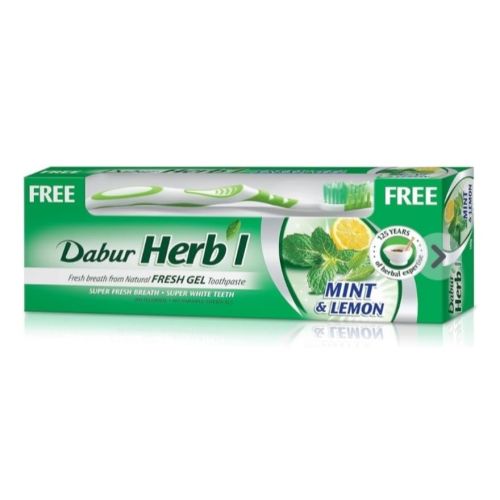 Dentifrice Dabur Herbal Toothpaste Fresh Breath With Lemon And Mint With Brush 150 G