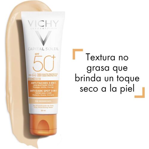 Creme Solaire Vichy Soin Anti Taches Teinté 3-en-1 Spf50+ 50 ML