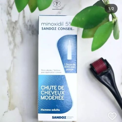 Flacon Minoxidil Sandoz 5 % – Solution Anti-chute Cheveux Homme 60 ML