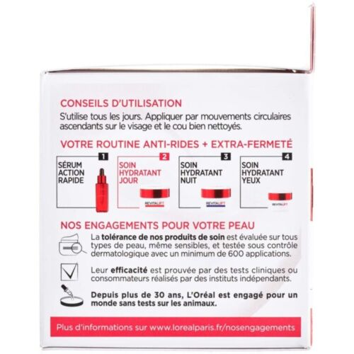 Creme De Jour L'oreal Paris Revitalift Hydratant – Anti-rides & Extra-fermeté – Anti-âge – 50 ML