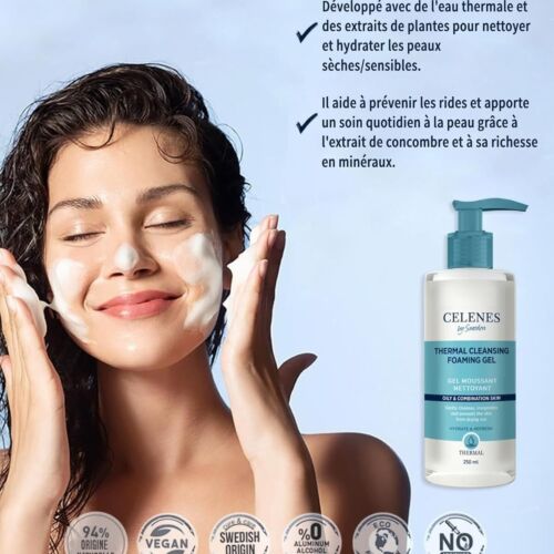 Gel Moussant Sweden Celenes Micellaire Thermale Peau Grasse Et Mixte 250 ML