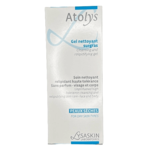 Gel Nettoyant Lysaskin Atolys Surgras Soin Émollient Longue Durée – Peaux À Tendance Atopique 200 ML