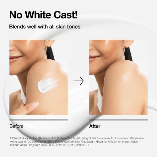 Creme Solaire Anua Zero-cast Moisturing Finish Sunscreen SPF50+ 50 ML