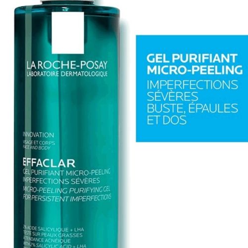 Gel Nettoyant La Roche Posay Effaclar, Gel Purifiant Micro-peeling  Visage & Corps 400 ML