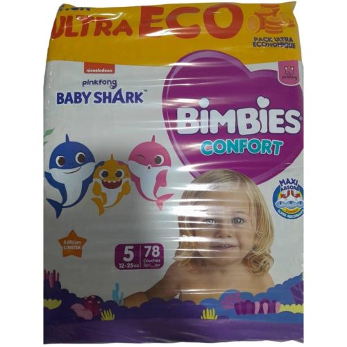 Hind | Couche Bimbies Confort 5 Baby Shark Ultra Eco 78 Unité