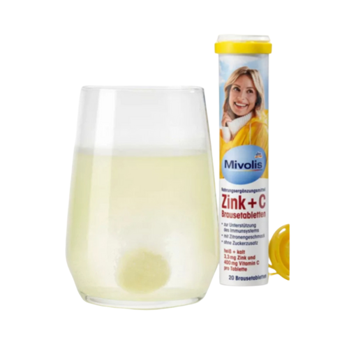 Vitamines Mivolis Zinc + C 82 G 20 Comprimés Effervescents