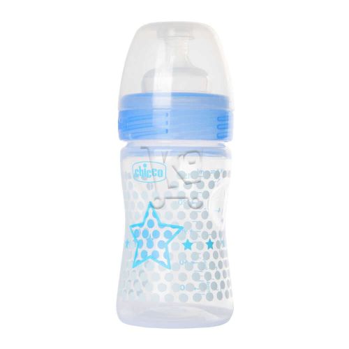 Biberon Chicco En Plastique Flux Tetine Silicone Bleu 0m+ Petite Modèle 150