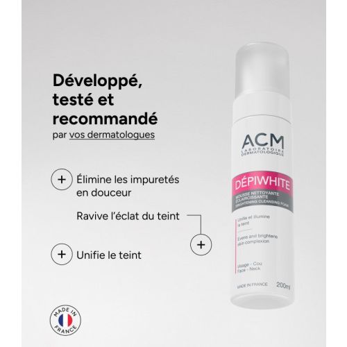 Gel Moussant Acm Depiwhite Mousse Nettoyante Eclaircissante 200 ML