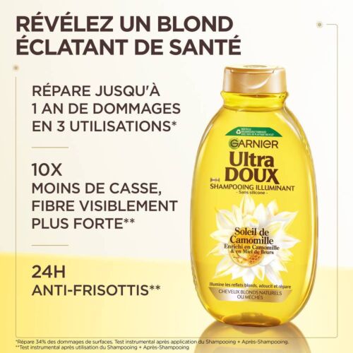 Shampoing Garnier Ultra Doux Soleil De Camomille 300 Ml