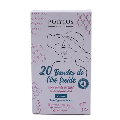 Bande De Cire Polycos Froide Jambes, Maillot, Aisselle Aux Extraits De Miel 20 BANDES