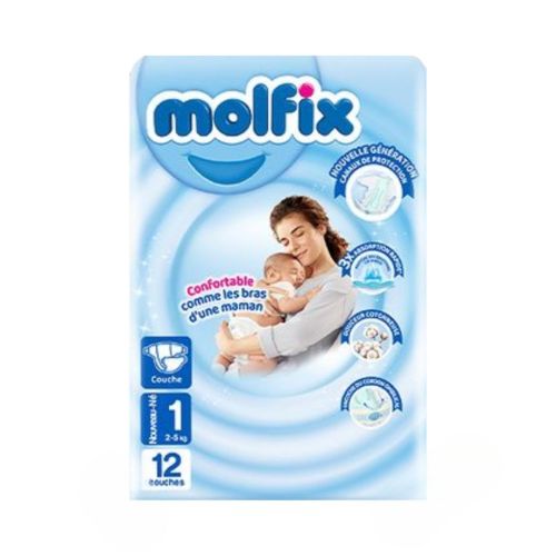 Couche Molfix N°1 Scratch (2-5kg) 12 Unité