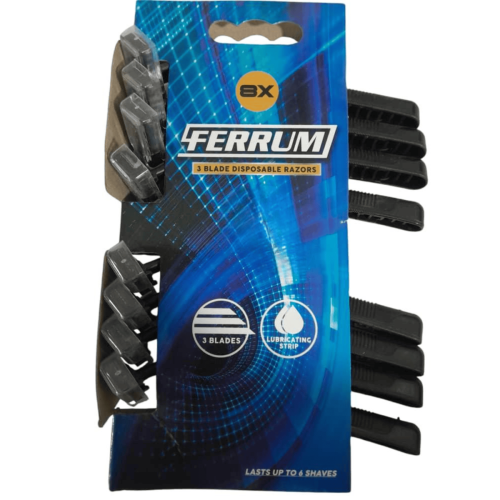 Rasoir Ferrum 3 Blade Disposable 8 Unité