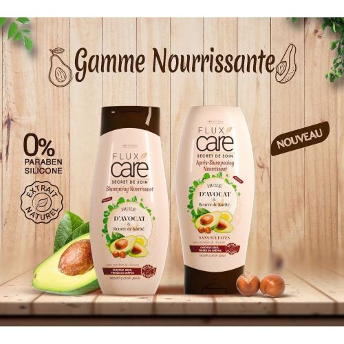 Shampoing Flux Care Nourrissant Huile D'Avocat & Beurre De Karité 265 ML