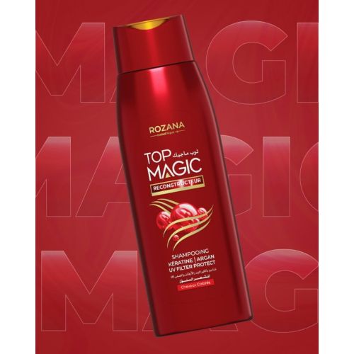 Shampoing Rozana Top Magic Keratine Argan Cheveux Colorés 400 ML