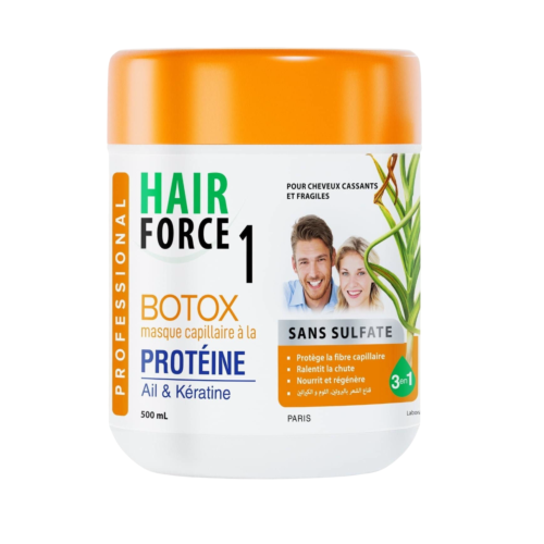 Masque Cheveux Hair Force Botox A La Protéine Ail & Kératine Sans Sulfate 500 ML