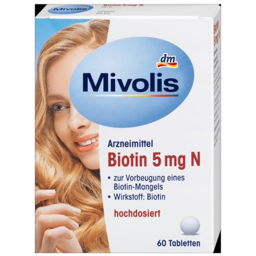 Compl&eacute;ment Mivolis Biotin 5 mg 60 Capsules