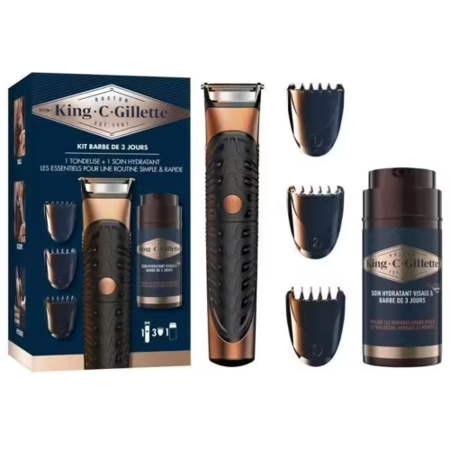 Kit Braun KIng . C . Gilllette Barbe 1 Tondeuse + Soin Hydratant