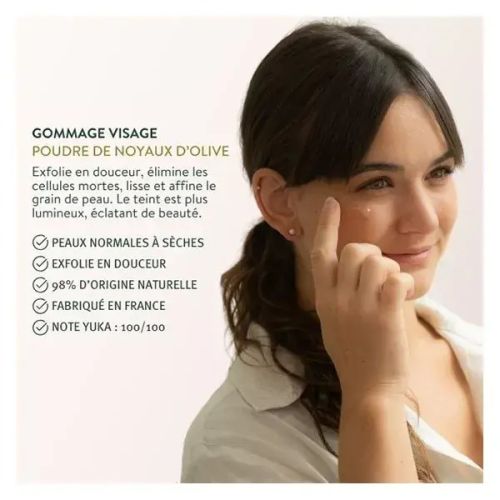 Gommage Le Petit Olivier Visage À La Poudre Naturelle De Noyaux D'olive Et Huile D'olive 75 ML
