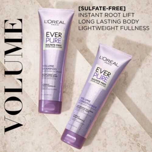 Shampoing L'oreal Paris Ever Pure Volumisant Sans Sulfate Pour Raviver Les Cheveux Fins 250 ML