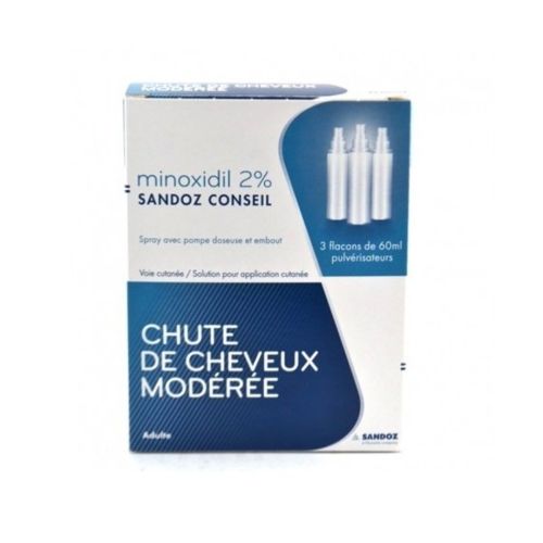 Flacon Minoxidil 2% Sandoz Pulverisateurs 60 ML