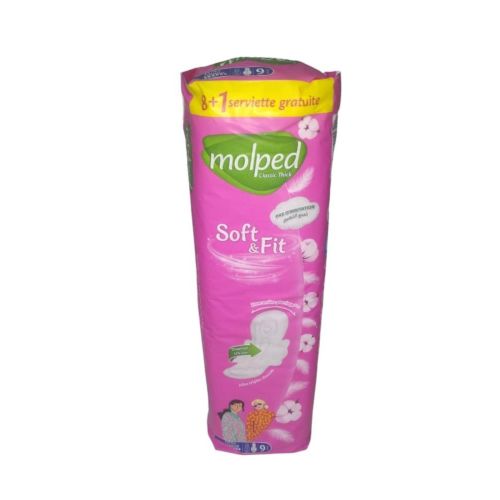 Serviettes Intimes Molped Soft & Fit 8+1 Unité