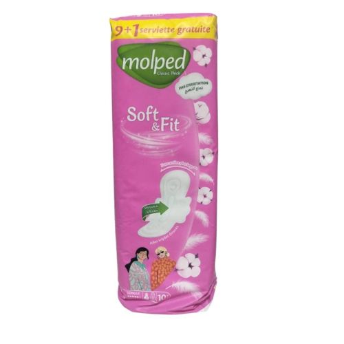 Serviettes Intimes Molped Fit Long 10 Unité