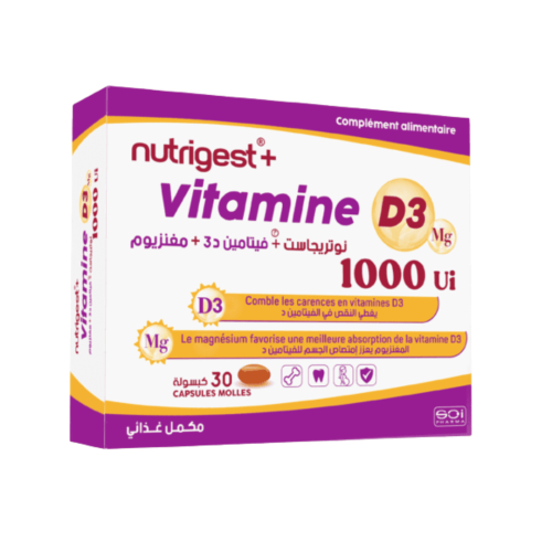 Complément Sci Nutrigest+ Vitamine D3 1000 Ui 30 Capsules