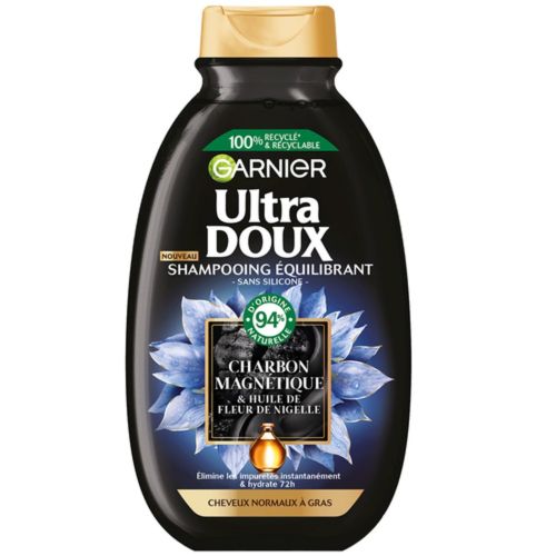 Shampoing Garnier Ultra Doux Equilibrant Charbon Magnétique 400 ML