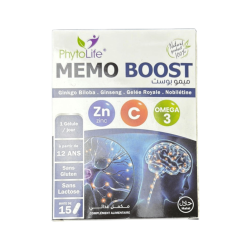 Complément Phyto Life Memo Boost Zinc, Vitamine C Et Oméga3 15 Gélules
