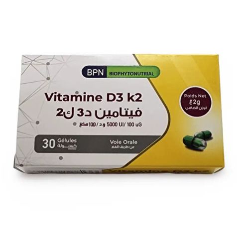 Complément Bpn Vitamines D3 K2 30 Gélules