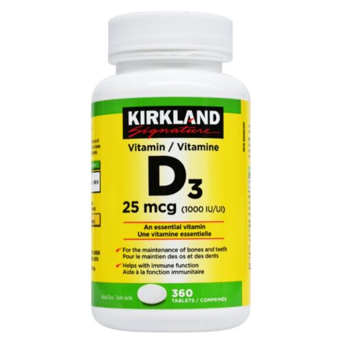 Complément Kirkland Vitamine D3 25 1000ui 360 Comprimés