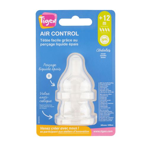 TIGEX TETINE 2PSC SILIC 12M+ LIQUIDE EPAIS PERCAGE ADAPTE A-COLIQUE