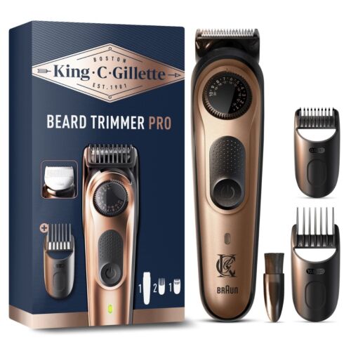 Tondeuse Braun KIng . C . Gilllette Beard Trimmer Pro Rasoir Electrique Pour Homme + 2 Peignes + 1 Brosse