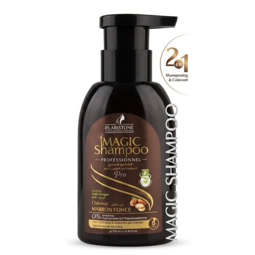 Shampoing Claristone Pro A l'Huile D'Argan Marron Fonce 250 Ml