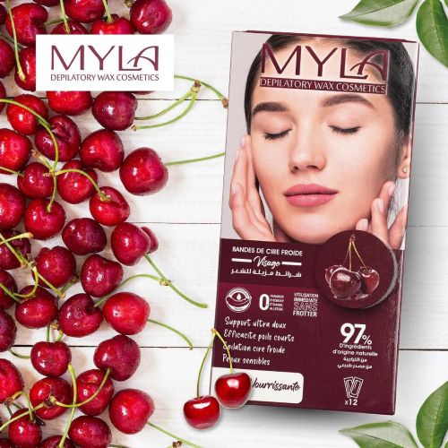 Bande De Cire Myla Froide Visage Mini 12 BANDES - CERISE