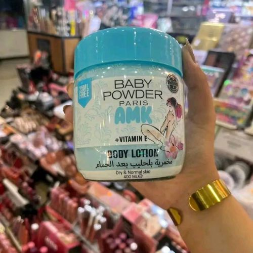 Lotion Baby Powder (makhmaria ) Pour Le Corps À La Vitamine E 400 ML - vert