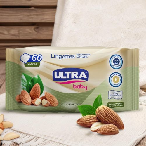 Lingette Ultra Baby Amande 72 Unité - AMANDE