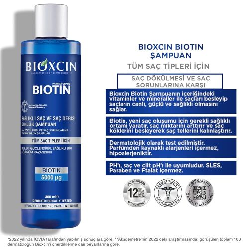 Shampoing Bioxcin Biotin 5000mg 300 ML